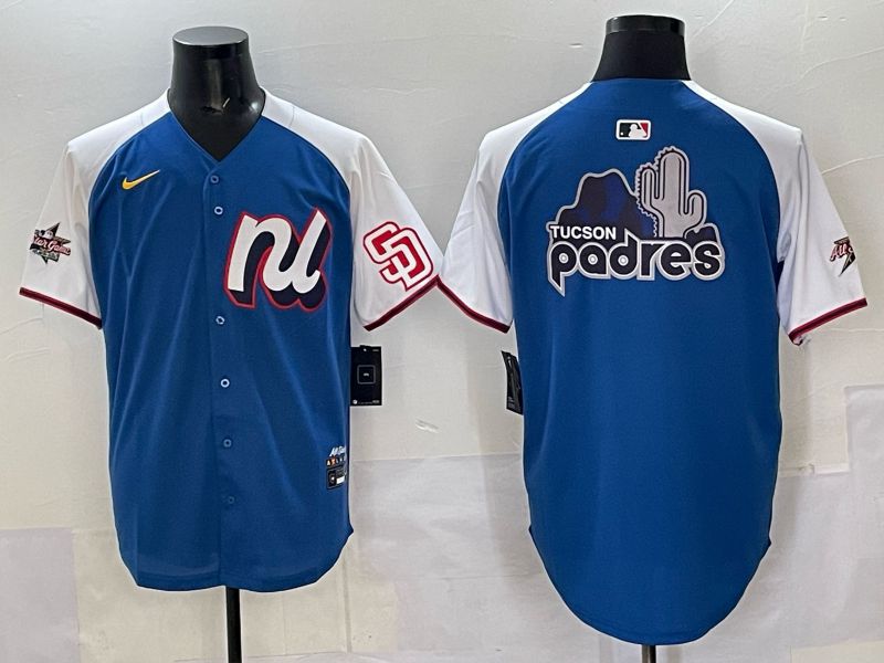Men San Diego Padres Blank Blue white All star 2025 Nike MLB Jersey style 02